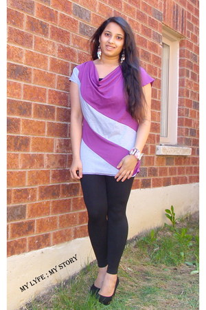 WDcom top - black leggings Labels leggings - pump H&M pumps