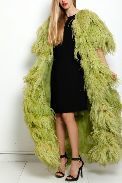 green feather jacket