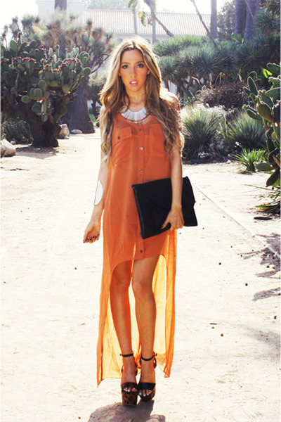 Burnt Orange Hi-Low Dresses