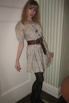 BEAUTIFUL ALBERT NIPON DOT SILK DRESS WITH LONG TIE