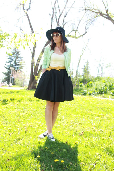 black saddle oxfords Payless shoes - white colorblock eShakti dress