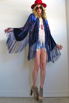 navy velvet fringe Girl On A Vine jacket