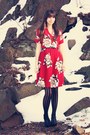 Ruby-red-anthropologie-dress-black-urban-outfitters-tights-black-steve-madde