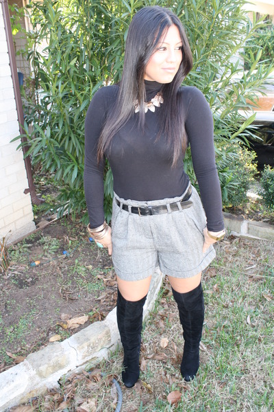 target black knee high boots