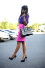 Black-aldo-bag-hot-pink-zara-skirt-navy-h-m-blouse-black-aldo-pumps