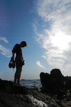 navy Zara shoes - flannel vintage shirt - navy DIY shorts