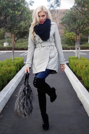 faux fur Im Haute bag - trench coat TART Collections coat