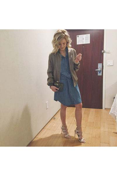 olive green denim dress