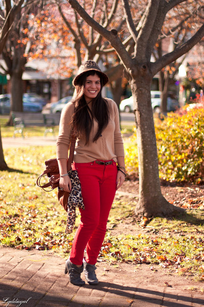 leopard fedora Target hat - charcoal gray Steve Madden Girl boots