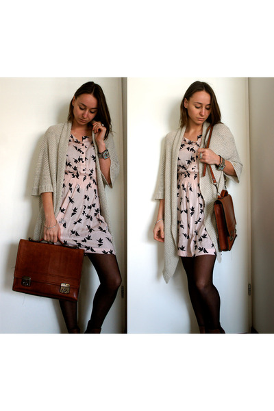 zara bird print dress