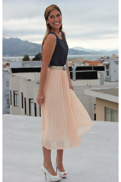 heels with peach dresses