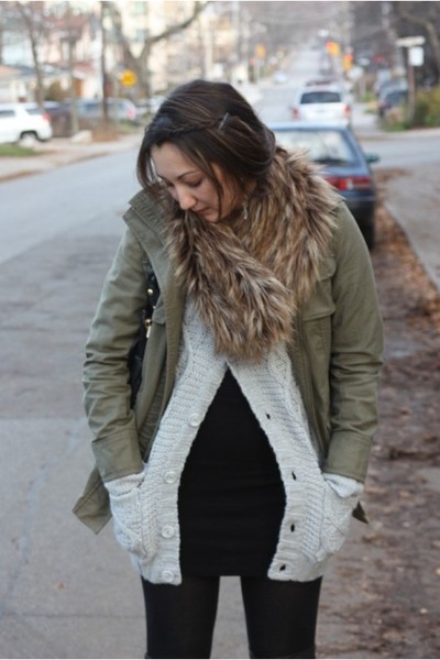 jacket over cardigan