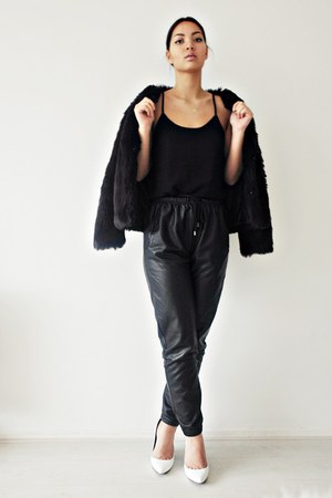 black faux leather the Sting pants - black faux leather pants - the Sting pants