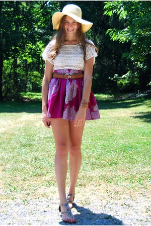 magenta Snoozer Loser skirt - silver Old Navy shoes - beige Target hat