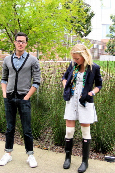 navy blue hunter wellies