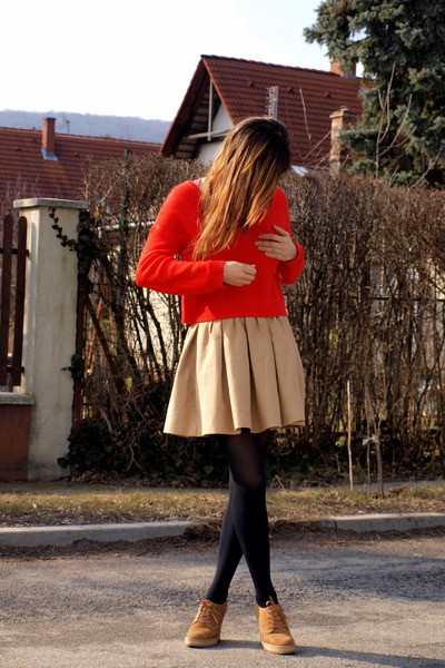 H&M jumper - Zara skirt - Zara wedges