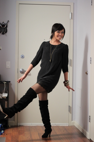 boots with black dress