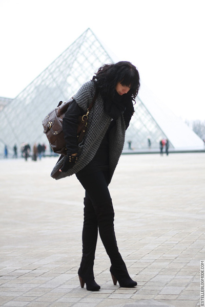 Version Originale Gray Cardigan La Redoute Black Boots H&m Black Necklace Version Originale Gray Cardigan La Redoute Black Boots H&m Black Necklace