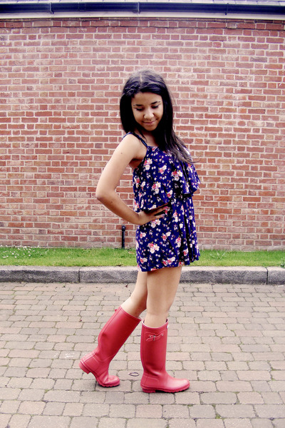 floral hunter boots