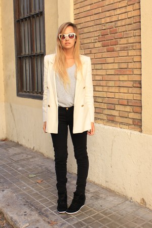 mango cream blazer