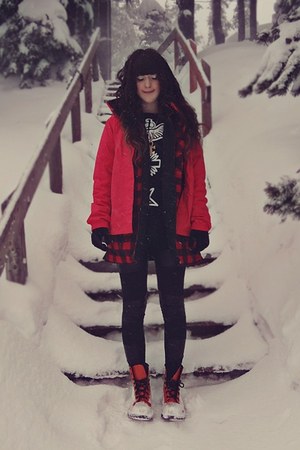 the north face coat - Sheinside sweater - BangGood leggings