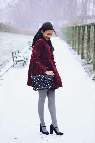 Topshop Burgundy Coat