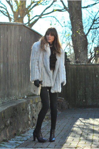 Black Skinny J Brand Jeans White Fox Fur Vintage Jackets Fureezing By Jessannkirby Chictopia Black Skinny J Brand Jeans White Fox, White Fox Fur Coat Outfit