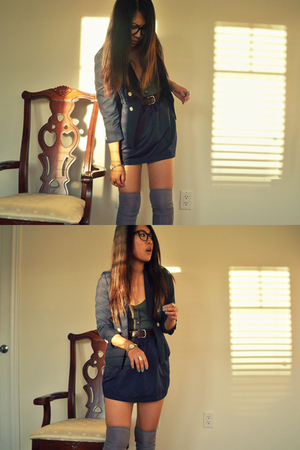 thrifted blazer - aa skirt - my dads belt - H&M socks - thrifted accessories