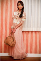 light pink knit two tone Forever 21 sweater - nude stam Marc Jacobs bag