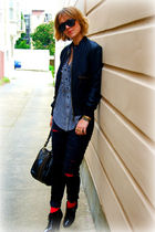 Doma jacket - Urban Outfitters blouse - Seven For All Mankind jeans - H&M tights