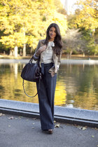 navy Habitual pants - camel Aqua blazer - ivory cynthia steffe blouse