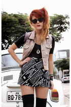 black paolalovestoshop sunglasses - light purple vintage vest - black Hallelu sk