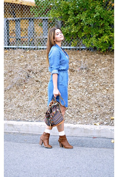 love stitch denim dress