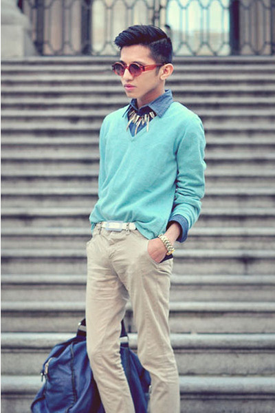 jean shirt with sweater