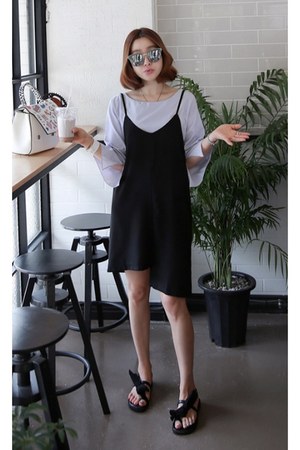 white striped blouse MIAMASVIN top - black MIAMASVIN dress