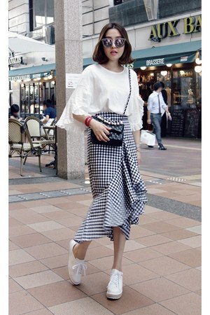 ivory MIAMASVIN blouse - navy MIAMASVIN skirt