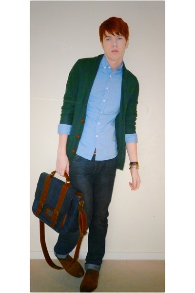 mens teal cardigan