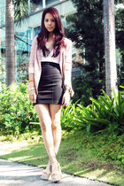 light pink Forever 21 blazer - black Chanel bag