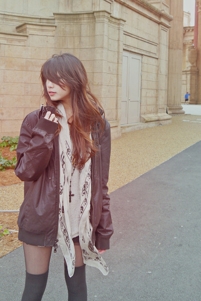 Alexander McQueen scarf - John Varvatos jacket - Forever 21 socks