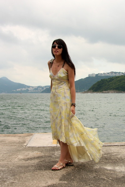 yellow Diesel dress - gold Prada shoes - silver Alexander Wang purse