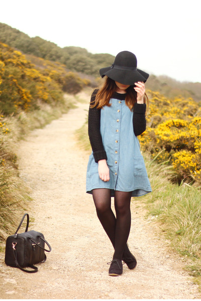 black denim pinafore dress primark