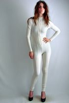 white 80s vintage jumpsuit top - white 80s vintage jumpsuit leggings