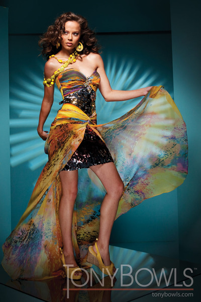 Tony Bowls Dresses on Mustard Printed Tony Bowls Dresses Let The Sun Shine By